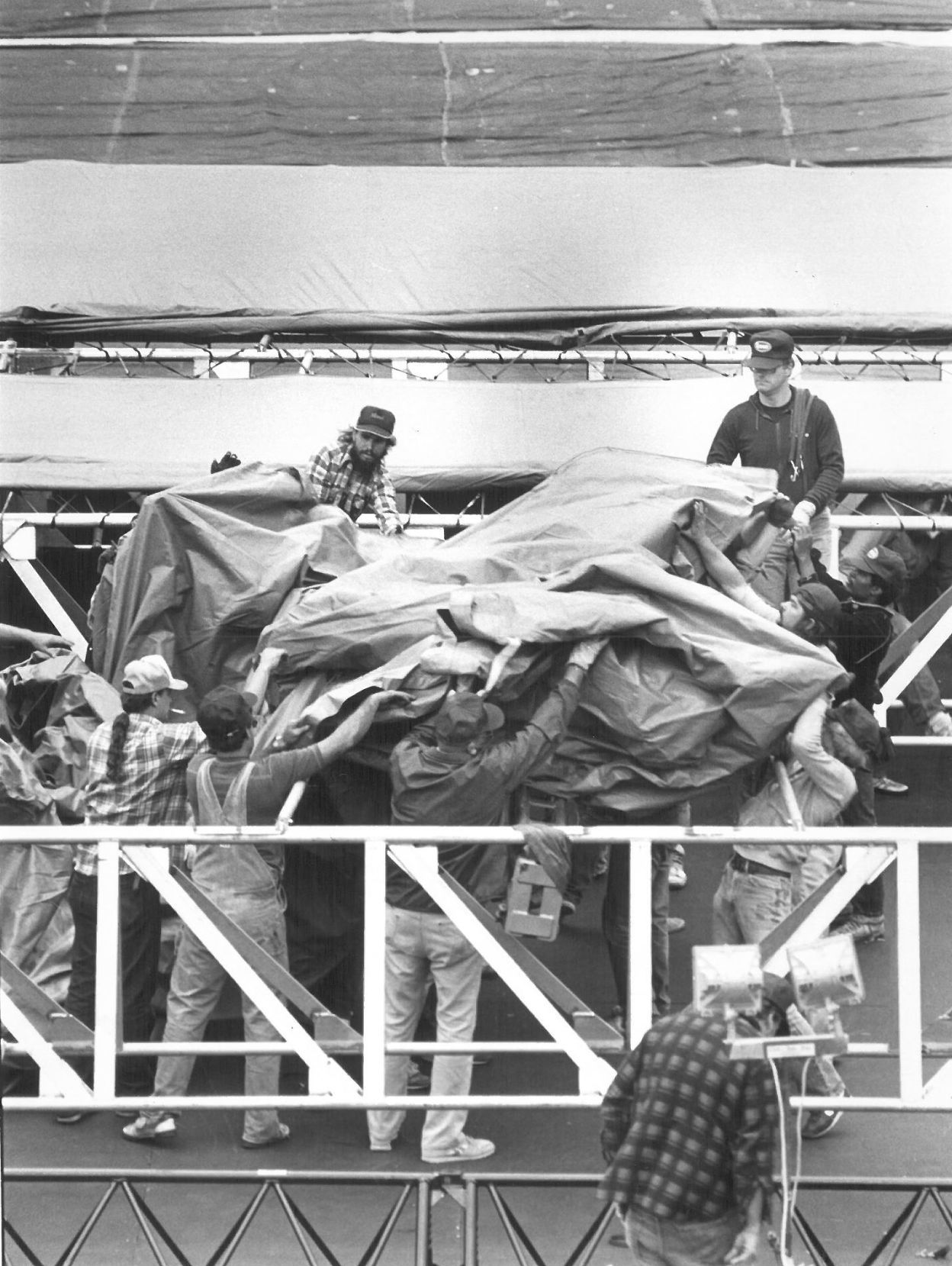 Readying the tarp